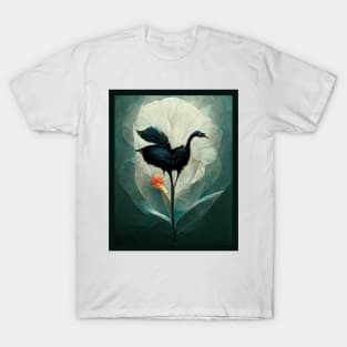 Black flamingo tulip fusion art T-Shirt